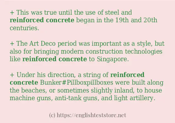 Reinforced concrete in-sentences