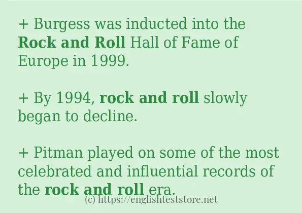 Rock and roll in sentences?