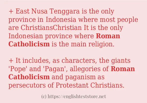 Roman catholicism use in-sentences