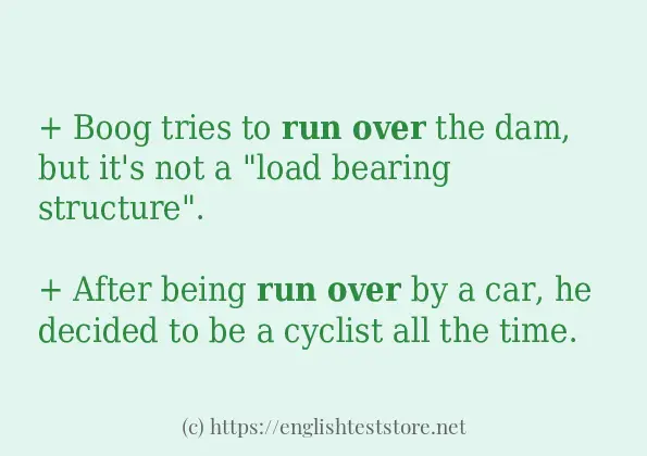 Run over use in-sentences