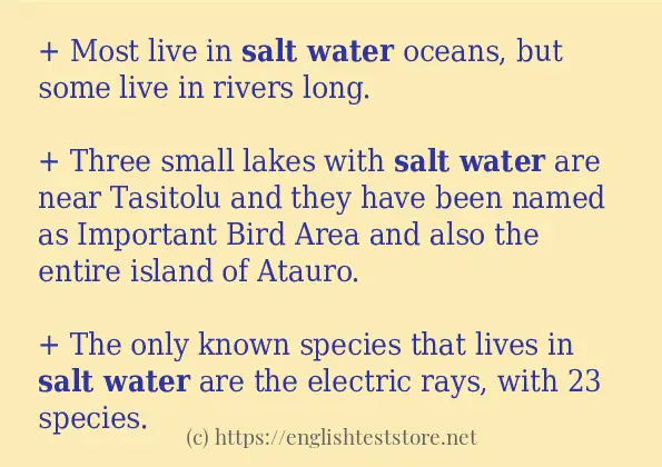 Salt water some ways to use