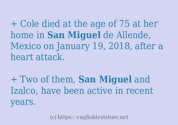 San Miguel - example sentences