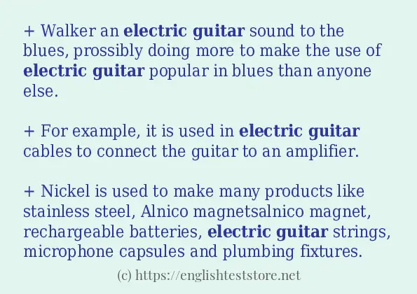 Sentence example of Electric guitar