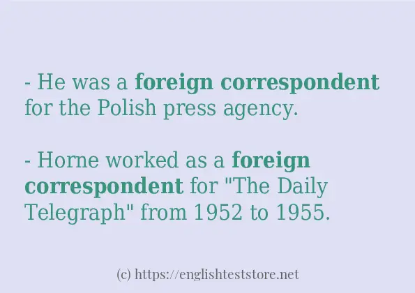 Sentence example of Foreign correspondent