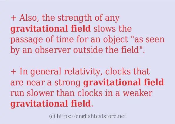 Sentence example of Gravitational field