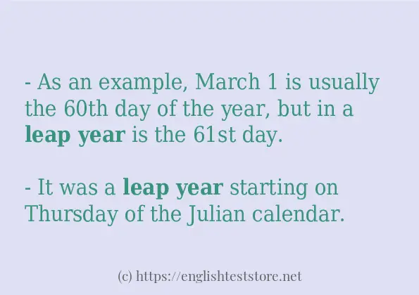 Sentence example of Leap year