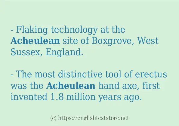 Sentence example of acheulean