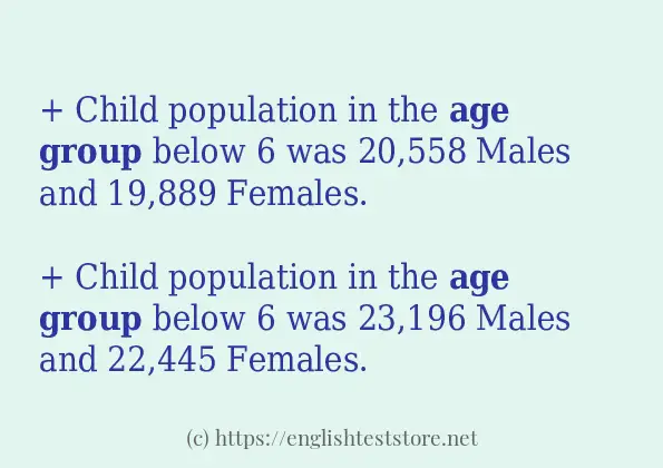 Sentence example of age group