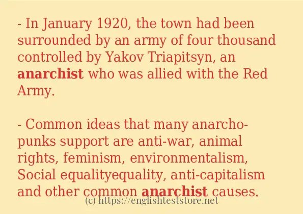 Sentence example of anarchist