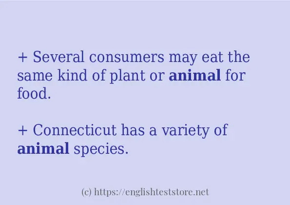 Sentence example of animal