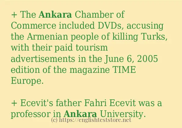 Sentence example of ankara