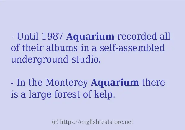 Sentence example of aquarium