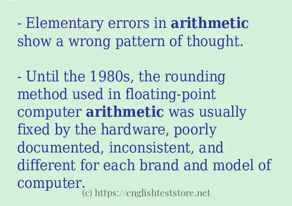 Sentence example of arithmetic