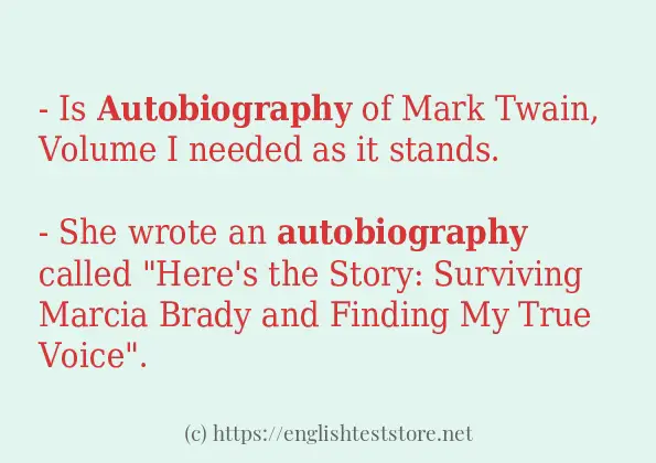 autobiography meaning use in sentence
