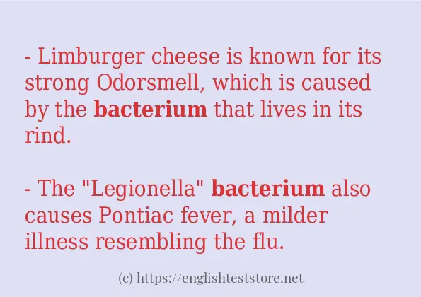 Sentence example of bacterium