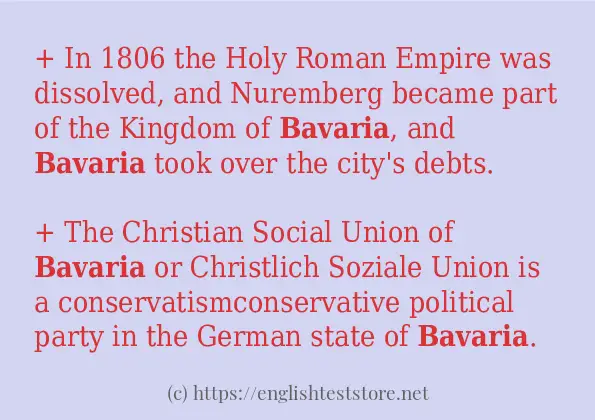 Sentence example of bavaria