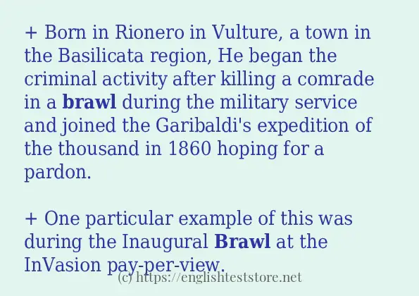 Sentence example of brawl