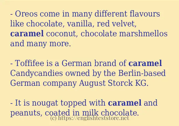 Sentence example of caramel