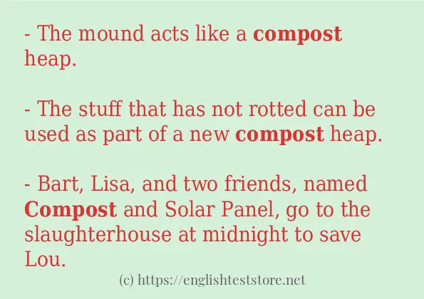 Sentence example of compost