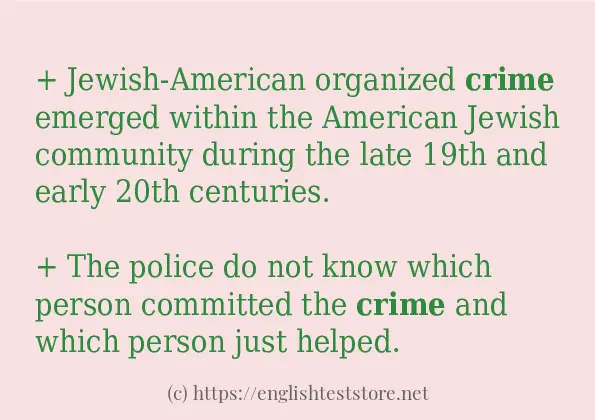 Sentence example of crime