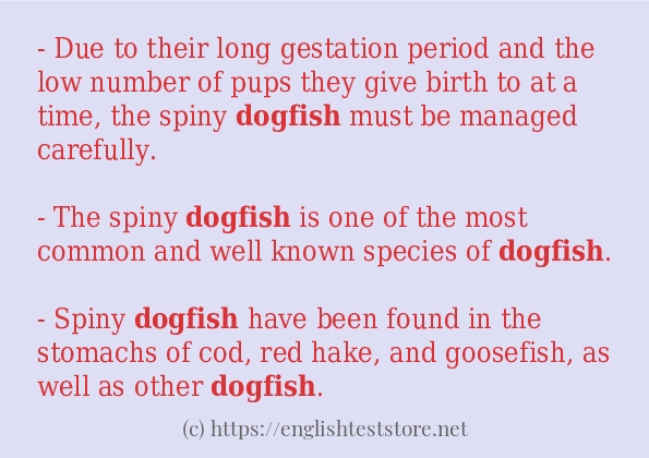 Sentence example of dogfish