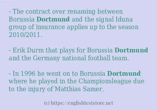 Sentence example of dortmund