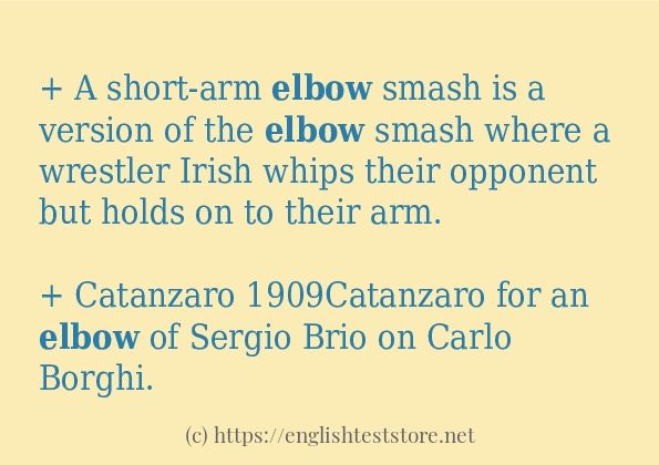 Sentence example of elbow