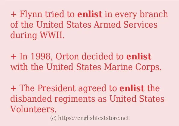 Sentence example of enlist