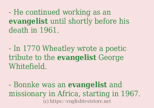 Sentence example of evangelist