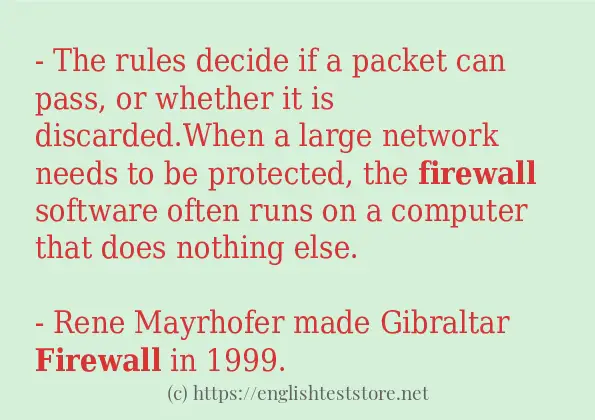 Sentence example of firewall