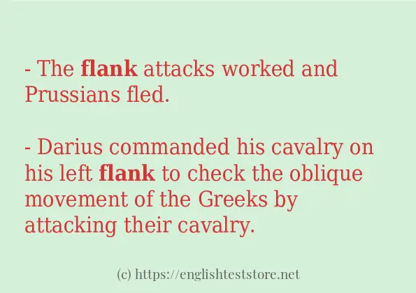 Sentence example of flank