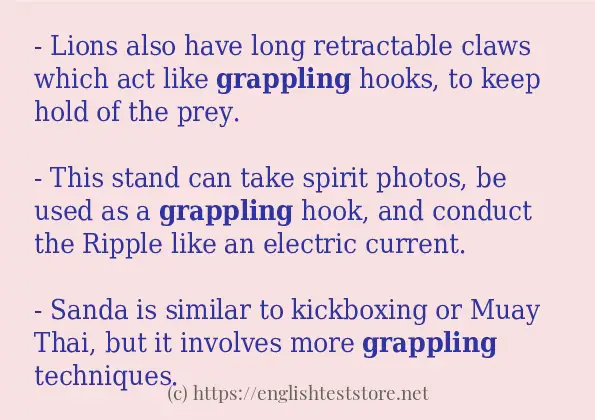 Sentence example of grappling