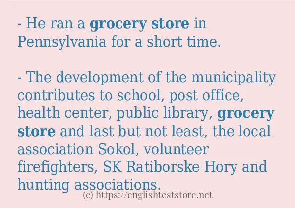 Sentence example of grocery store