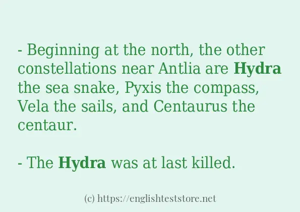 Sentence example of hydra