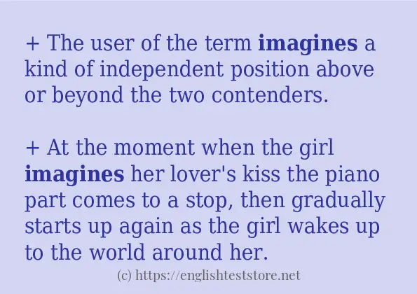 Sentence example of imagines