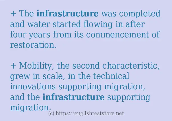 Sentence example of infrastructure