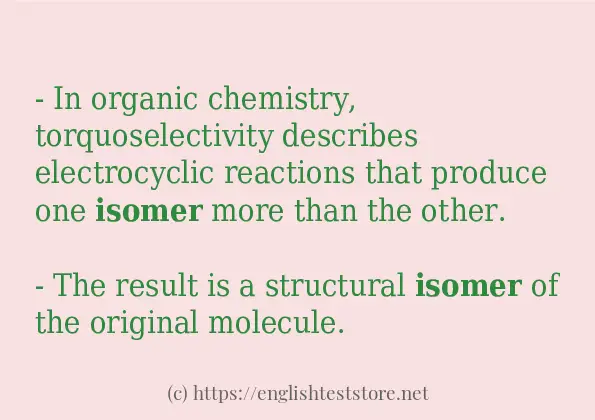 Sentence example of isomer