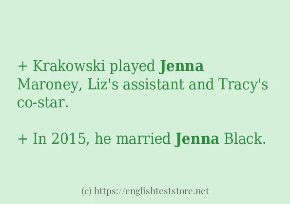 Sentence example of jenna Sentence example of jenna