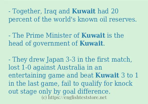 Sentence example of kuwait