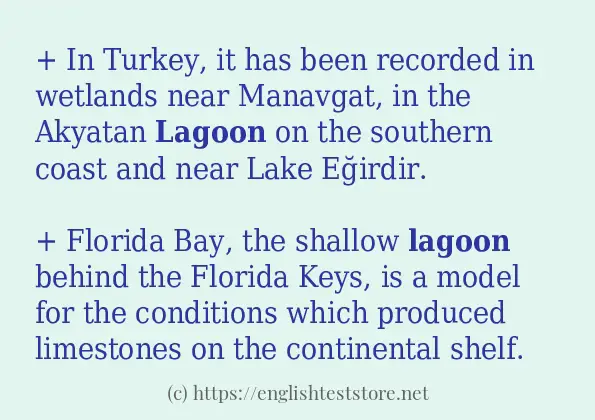 Sentence example of lagoon