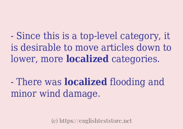 Sentence example of localized