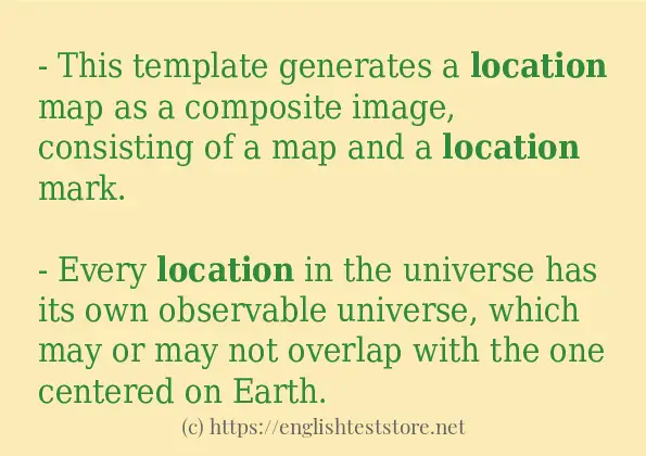 Sentence example of location