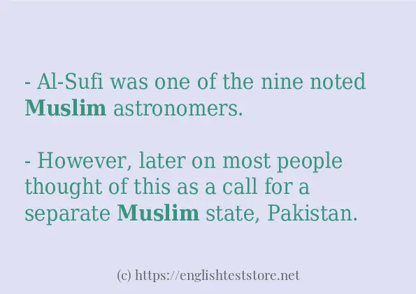 Sentence example of muslim