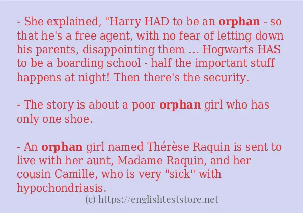 Sentence example of orphan