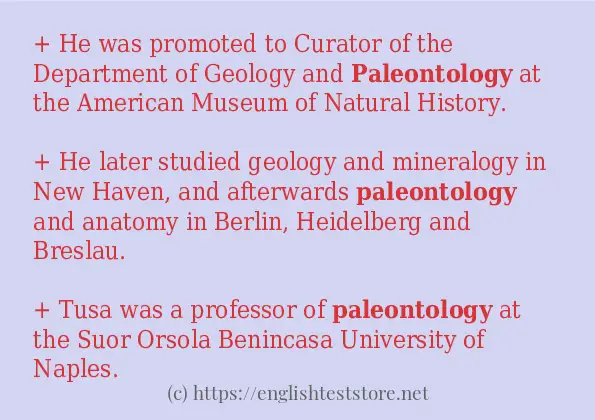 Sentence example of paleontology