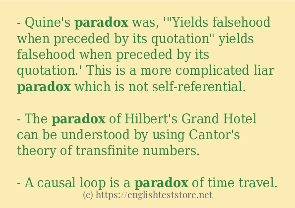 Sentence example of paradox