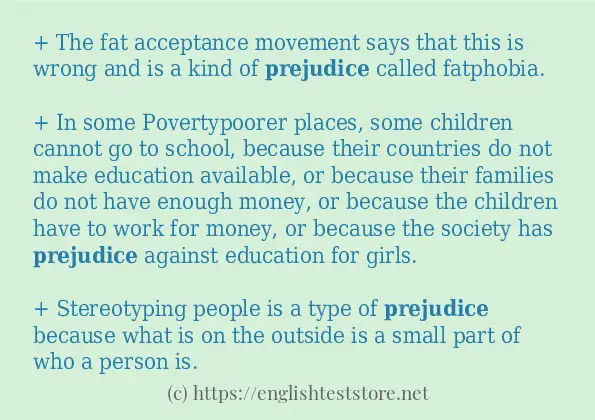 examples of prejudice
