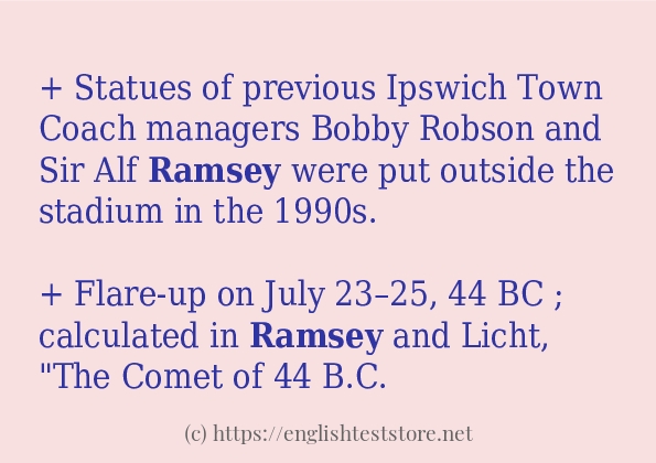 Sentence example of ramsey