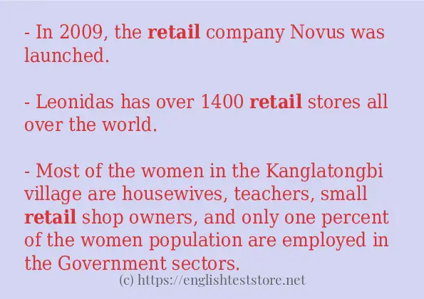 Sentence Example Of Retail 