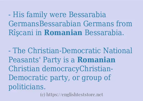 Sentence example of romanian